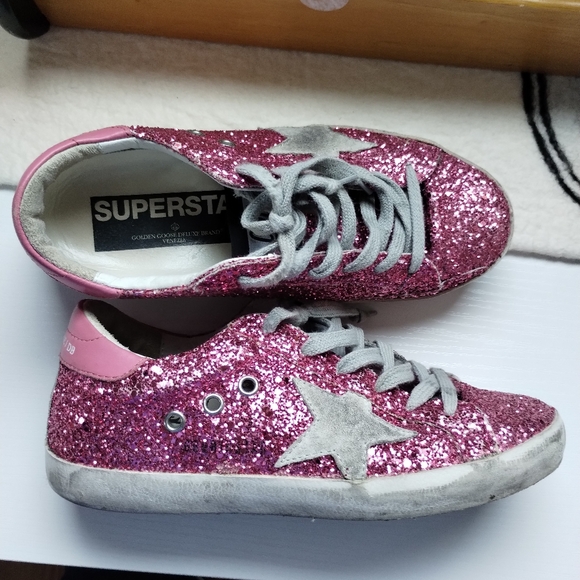Golden Goose Pink Glitter Sneakers 5.5 - Picture 2 of 11